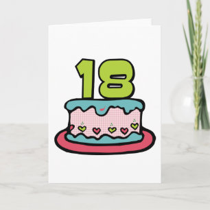 Tarjeta Pastel de cumpleaños de 18 años