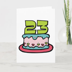 Tarjeta Pastel de cumpleaños de 23 años