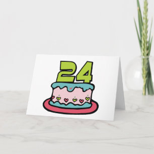 Tarjeta Pastel de cumpleaños de 24 años