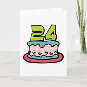 Tarjeta Pastel de cumpleaños de 24 años