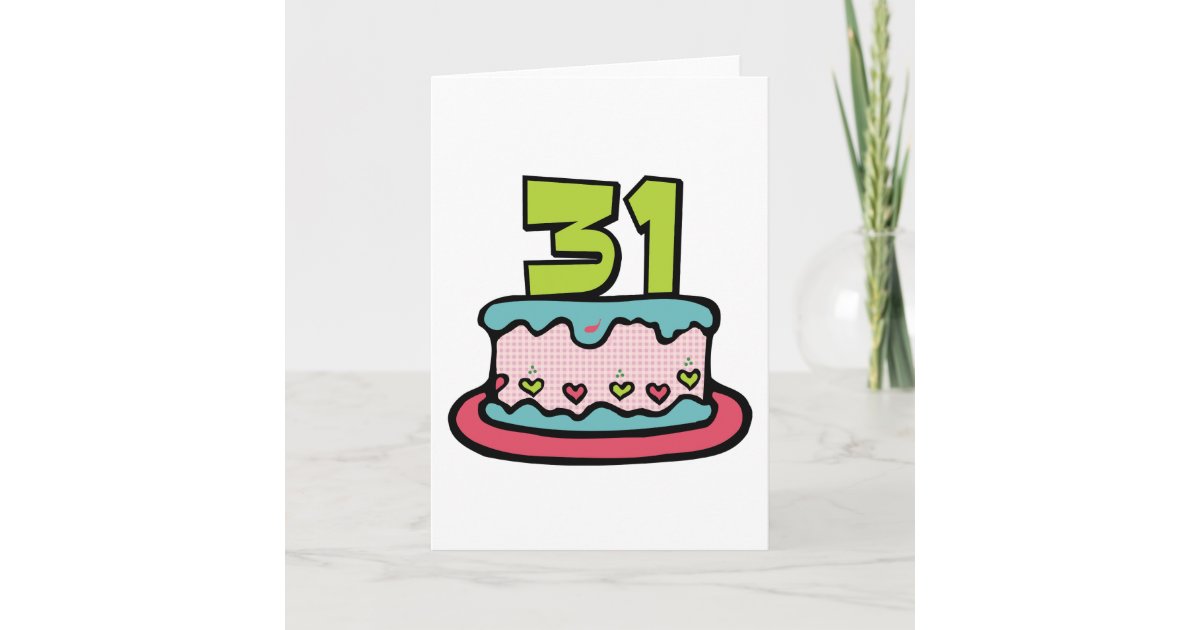 Tarjeta Pastel de cumpleaños de 31 años 