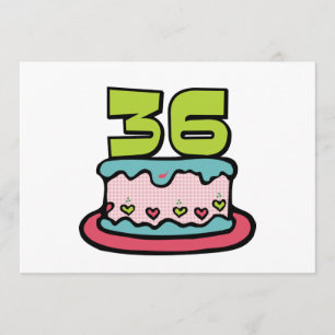 Tarjeta Pastel de cumpleaños de 36 años
