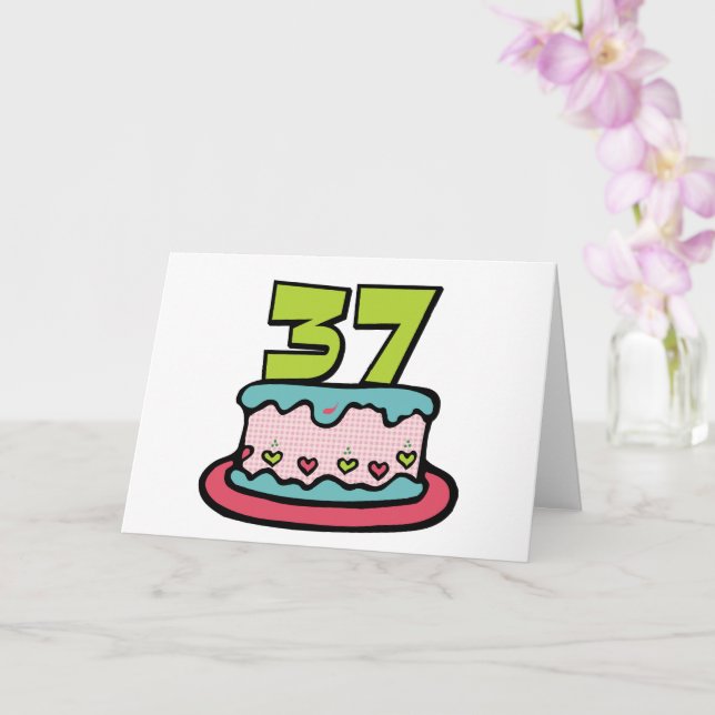 Tarjeta Pastel de cumpleaños de 37 años 