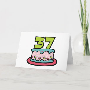Tarjeta Pastel de cumpleaños de 37 años