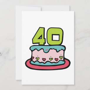 Tarjeta Pastel de cumpleaños de 40 años