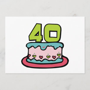 Tarjeta Pastel de cumpleaños de 40 años