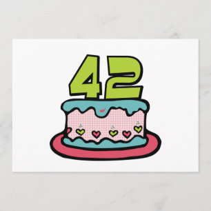 Tarjeta Pastel de cumpleaños de 42 años
