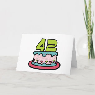 Tarjeta Pastel de cumpleaños de 42 años