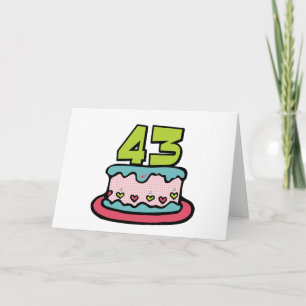 Tarjeta Pastel de cumpleaños de 43 años