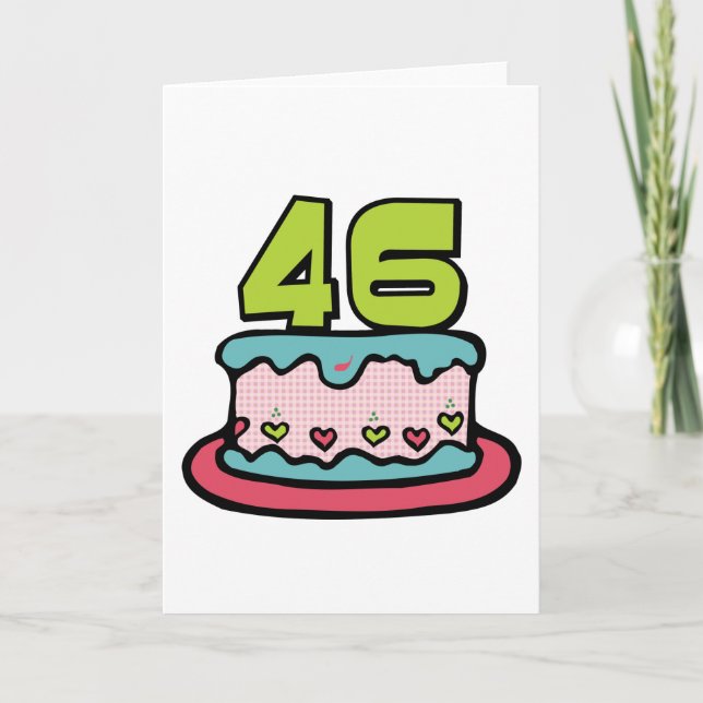 Tarjeta Pastel de cumpleaños de 46 años (Anverso)