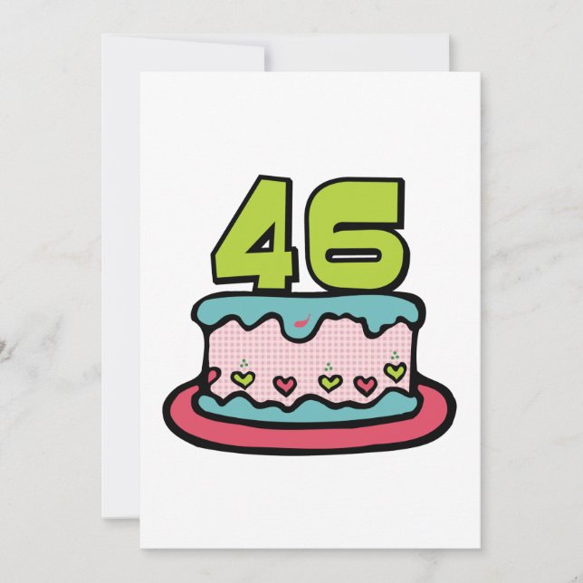 Tarjeta Pastel de cumpleaños de 46 años (Anverso)