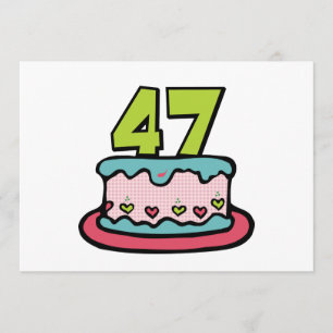 Tarjeta Pastel de cumpleaños de 47 años