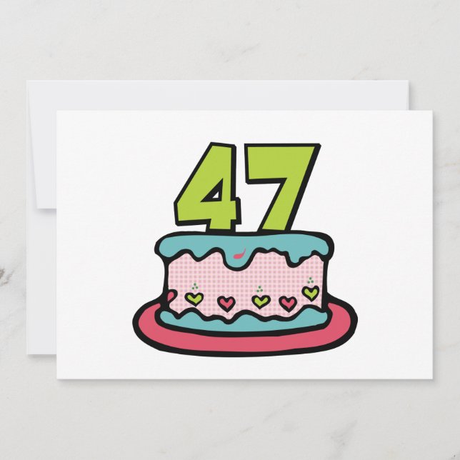 Tarjeta Pastel de cumpleaños de 47 años (Anverso)