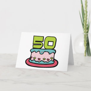Tarjeta Pastel de cumpleaños de 50 años