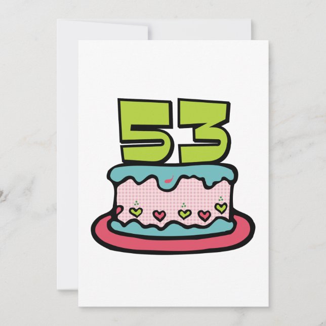 Tarjeta Pastel de cumpleaños de 53 años (Anverso)