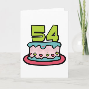 Tarjeta Pastel de cumpleaños de 54 años