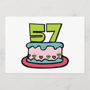 Tarjeta Pastel de cumpleaños de 57 años