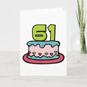 Tarjeta Pastel de cumpleaños de 61 años