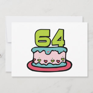 Tarjeta Pastel de cumpleaños de 64 años