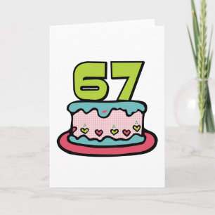 Tarjeta Pastel de cumpleaños de 67 años