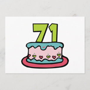 Tarjeta Pastel de cumpleaños de 71 años