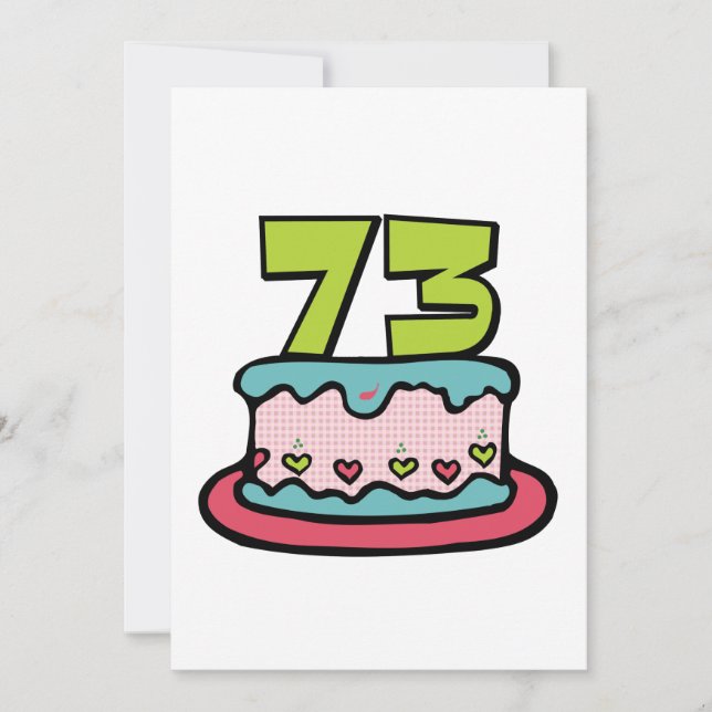 Tarjeta Pastel de cumpleaños de 73 años (Anverso)
