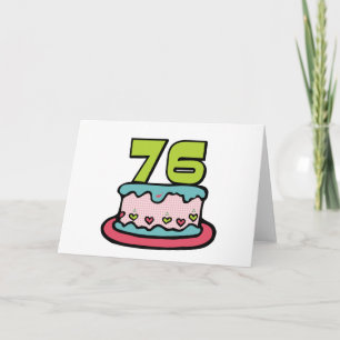 Tarjeta Pastel de cumpleaños de 76 años