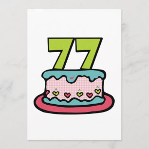 Tarjeta Pastel de cumpleaños de 77 años