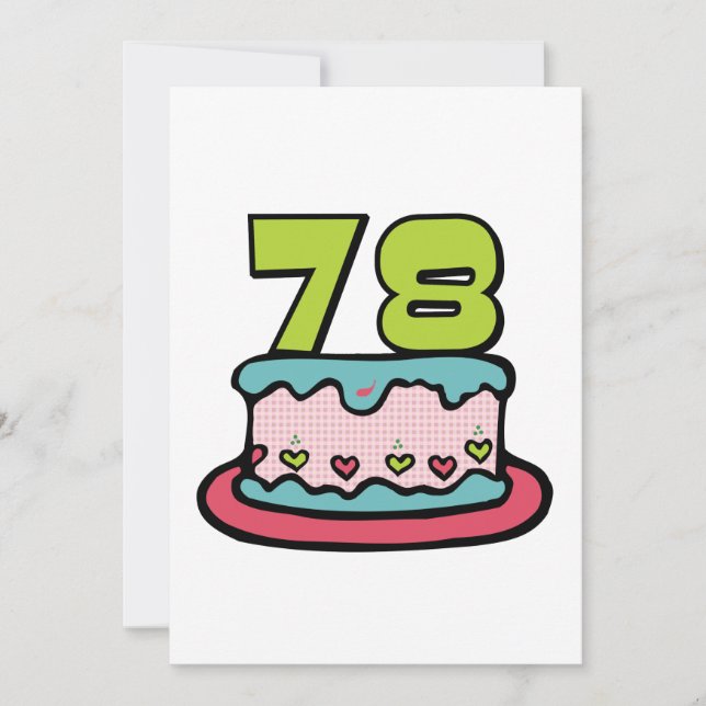 Tarjeta Pastel de cumpleaños de 78 años (Anverso)
