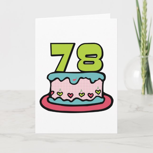 Tarjeta Pastel de cumpleaños de 78 años (Anverso)