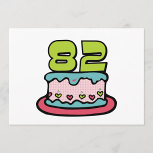 Tarjeta Pastel de cumpleaños de 82 años