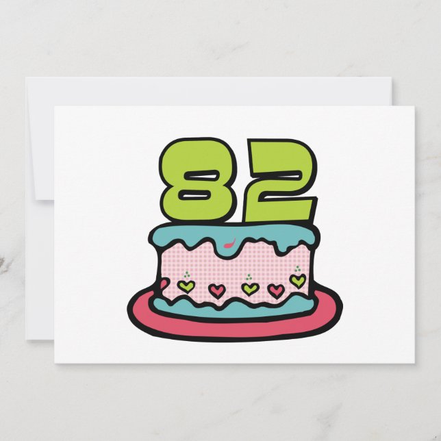 Tarjeta Pastel de cumpleaños de 82 años (Anverso)