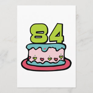 Tarjeta Pastel de cumpleaños de 84 años