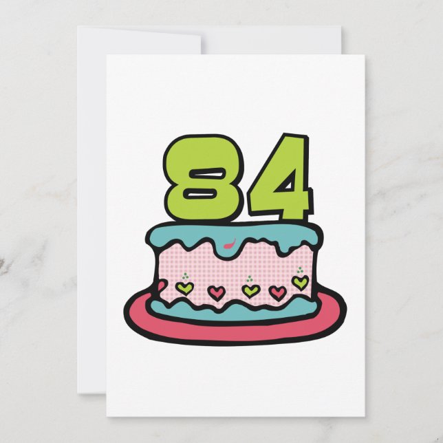 Tarjeta Pastel de cumpleaños de 84 años (Anverso)