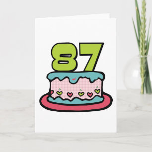 Tarjeta Pastel de cumpleaños de 87 años