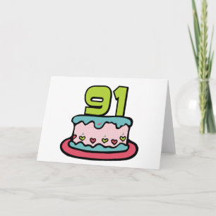 Tarjeta Pastel de cumpleaños de 91 años