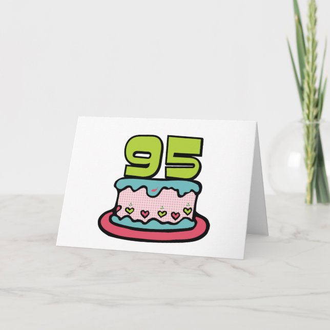 Tarjeta Pastel de cumpleaños de 95 años (Anverso)