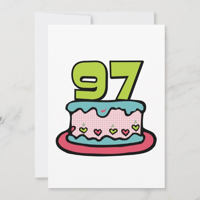 Tarjeta Pastel de cumpleaños de 97 años (Anverso)