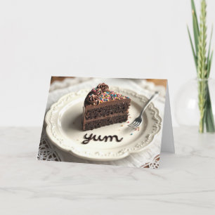 Tarjeta Pastel de cumpleaños de chocolate