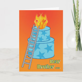 Tarjeta Pastel de Cumpleaños en Fuego Chiste Viejo para He