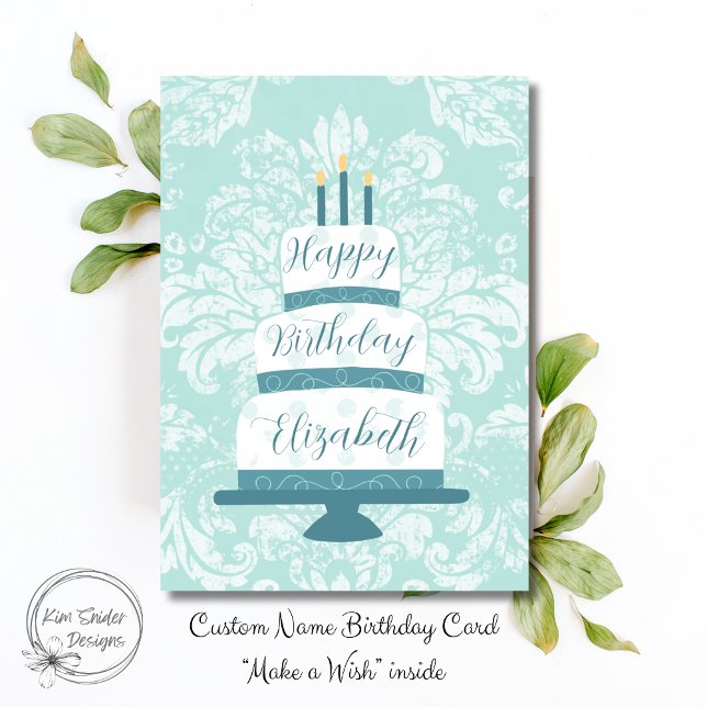 Tarjeta Pastel de cumpleaños en niveles con nombre persona (Subido por el creador)