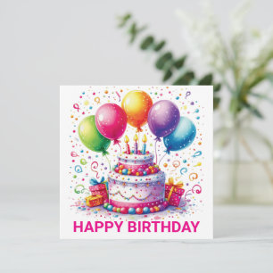Tarjeta Pastel de cumpleaños feliz