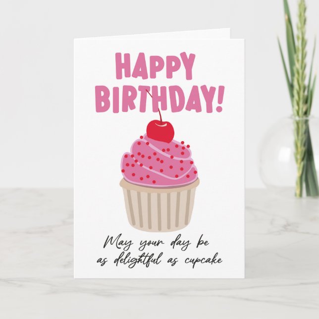 Tarjeta Pastel de cumpleaños feliz (Anverso)