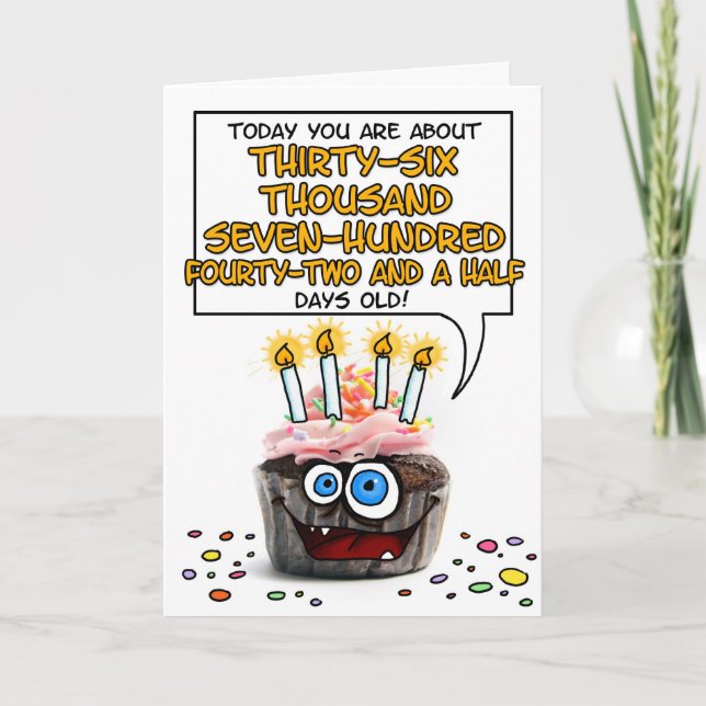 Tarjeta Pastel de cumpleaños feliz - 100 años (Anverso)