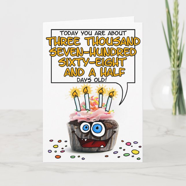 Tarjeta Pastel de cumpleaños feliz - 10 años (Anverso)