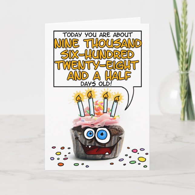 Tarjeta Pastel de cumpleaños feliz - 26 años (Anverso)