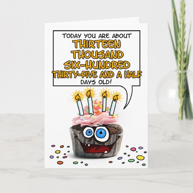 Tarjeta Pastel de cumpleaños feliz - 37 años (Anverso)