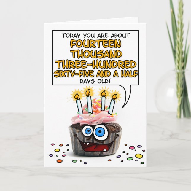 Tarjeta Pastel de cumpleaños feliz - 39 años (Anverso)