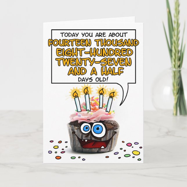 Tarjeta Pastel de cumpleaños feliz - 40 años (Anverso)