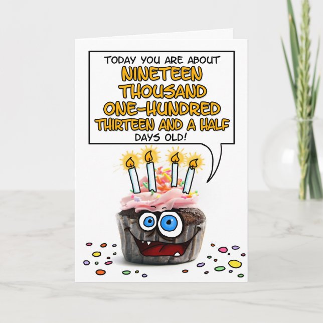 Tarjeta Pastel de cumpleaños feliz - 52 años (Anverso)